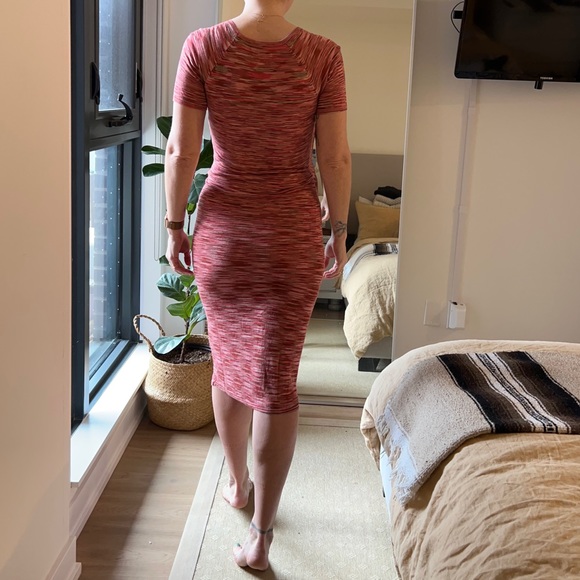 Vintage The Bay, light weight knit midi Moschino style tshirt dress. Pink/Red XS - Picture 2 of 6